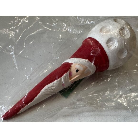 Midwest of Cannon Falls Santa Golf Tee Plastic Christmas Ornament 4.5" Tall - Picture 1 of 9